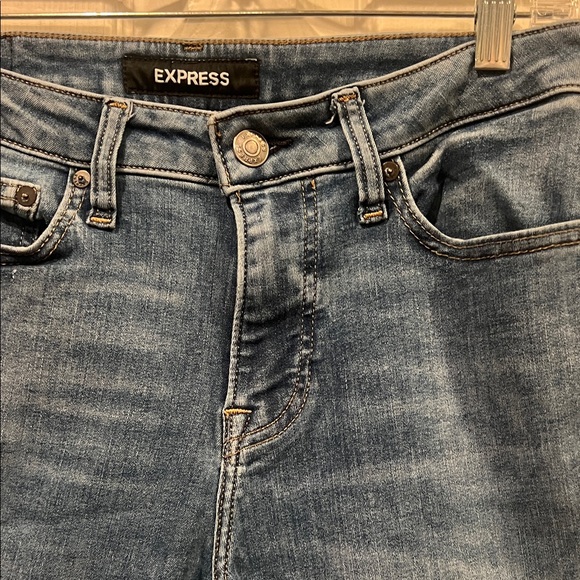 Express Dark Blue Straight Leg Jeans - Picture 3 of 13